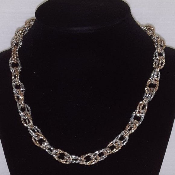 Gold and Silver Double Link Chain - Picture 2 of 6